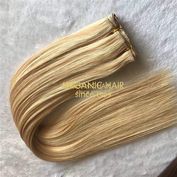 The Healthiest hair extensions-Full cuticle remy human russian hand tied wefts A173